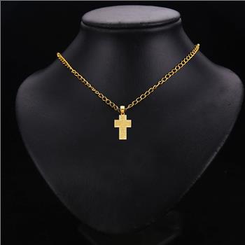14K Yellow Gold Padre Nuestro Cross Pendant