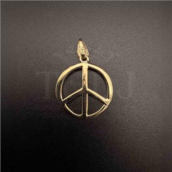14K Yellow Gold Peace Pendant