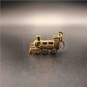 14K Yellow Gold Train Pendant