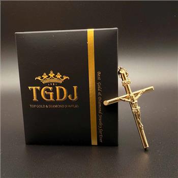 14K Yellow Gold Crucufix  Cross Pendant