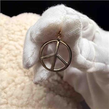 14K Yellow Gold Peace Pendant