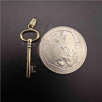 14K Yellow Gold Key Pendant