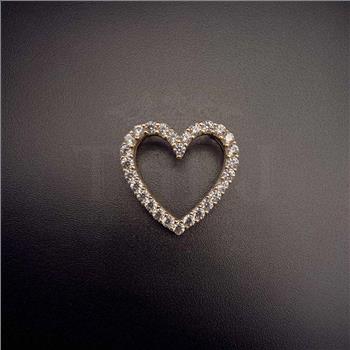 14K Yellow Gold cubic zirconia Heart Pendant
