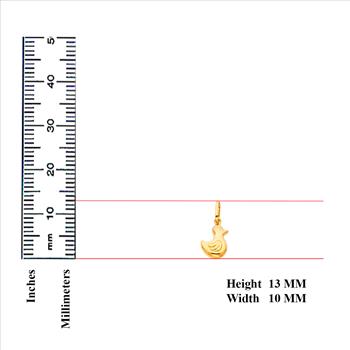 14K Yellow Gold Duck Pendant - 13 mm X 10 mm