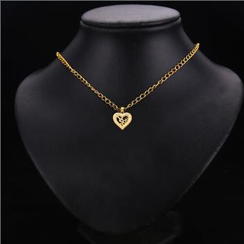 14K Yellow Gold I Love You Heart Pendant - 17 mm X 19 mm