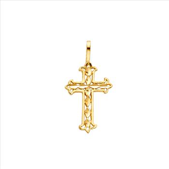 14K Yellow Gold Cross Tiny Pendant