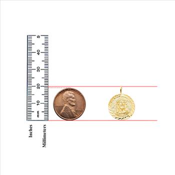 14K Yellow Gold Jesus Christ Stamp Pendant