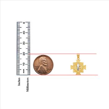 14K Two Tone Gold San Benito Pendant