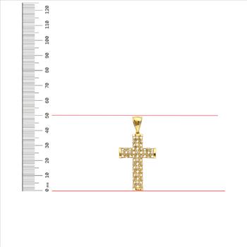 14K Two Tone Cubic zirconia Cross Pendant