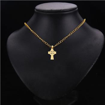 14K Yellow Gold Celtic Cross Pendant
