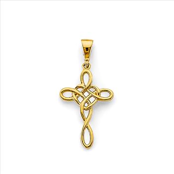 14K Yellow Gold Cross Pendant