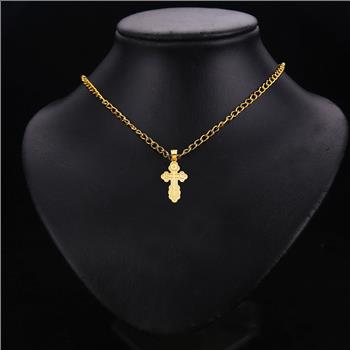 14K Yellow Gold Orthodox Cross Pendant
