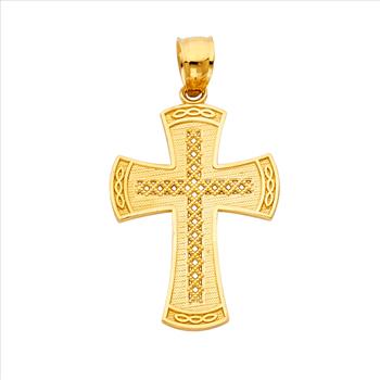 14K Yellow Gold Cross Pendant