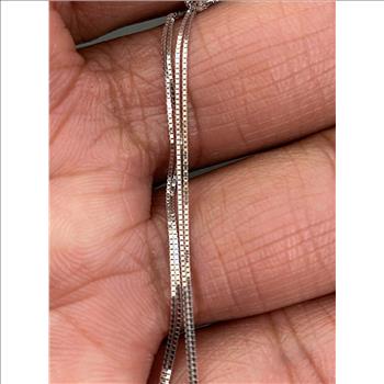 14K White Gold 0.5mm Box Chain - 16