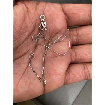 14K White Gold 0.5mm Box Chain - 16