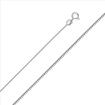 14K White Gold 0.5mm Box Chain - 18