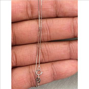 14K White Gold 0.5mm Box Chain - 18