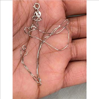 14K White Gold 0.5mm Box Chain - 20