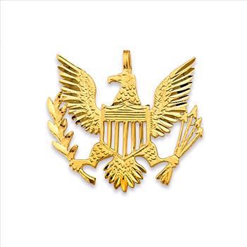 14K Yellow Gold USA Logo Pendant