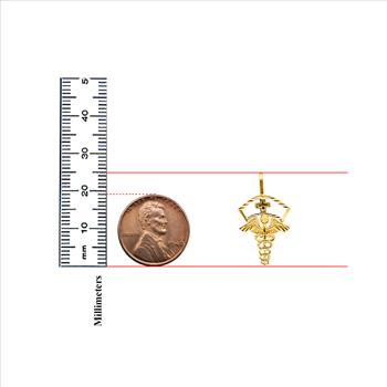 14K Yellow Gold Medical Service Symbol Pendant