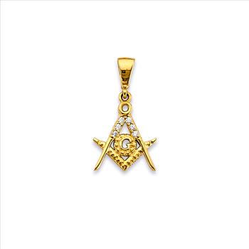 14K Yellow Gold Masonic Symbol Pendant