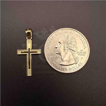 14K Yellow Gold Latin Cross Pendant