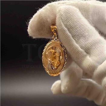 14K Two Tone Gold Religious Stamp Pendant