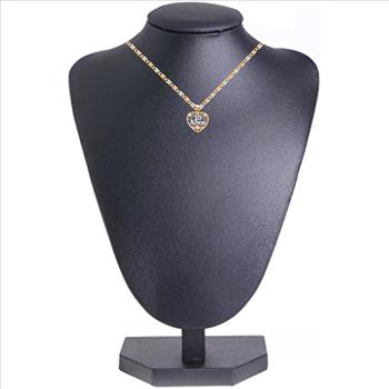 14K Tri Color Gold 15 Years Heart Pendant with 14K Tri Color Gold 1.5mm Valentono Chain -24 Inch