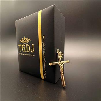 14K Yellow Gold Crucufix Cross Pendant