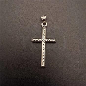 14K White Gold Cross Pendant