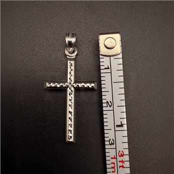 14K White Gold Cross Pendant