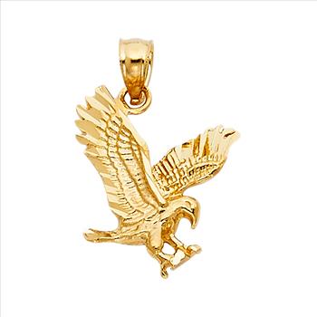 14K Yellow Gold  Eagle Pendant - 17 mm X 14 mm