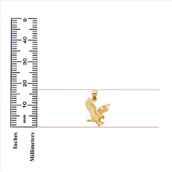 14K Yellow Gold  Eagle Pendant - 17 mm X 14 mm