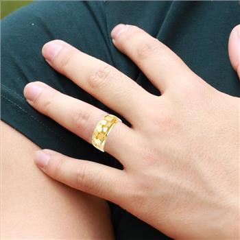 14K Yellow Nugget Ring - Size 10
