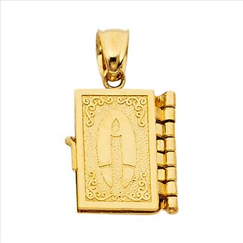 14K Yellow Gold Religious Pendant - 14 mm X 12 mm