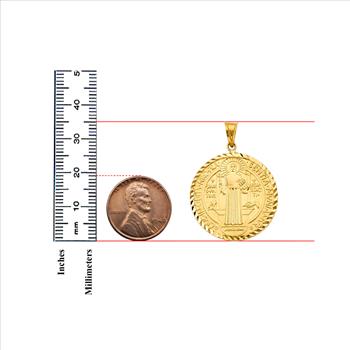 14K  Yellow Gold Hollow San Benito Pendant