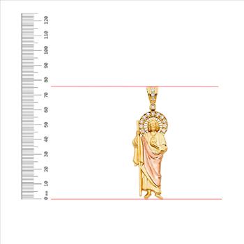 14K Tri Color Gold San Judas Pendant