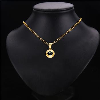 14K Yellow Gold Evil Eye Pendant
