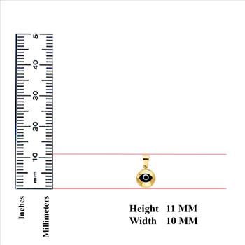 14K Yellow Gold Evil Eye Pendant