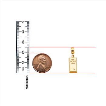 14K Yellow Gold Bar Charm