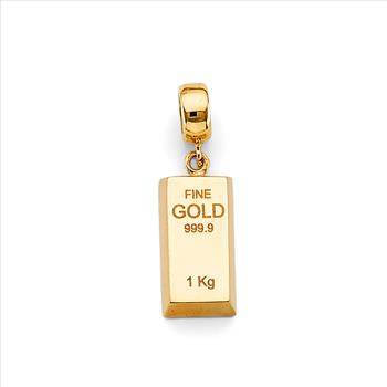 14K Yellow Gold Bar Charm