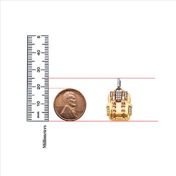 14K  Tri Color Gold Cubic zirconia Bag Charm Pendant