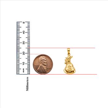 14K Yellow Gold Money Bag Charm