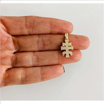 14K Yellow Gold Cross of Caravaca Pendant