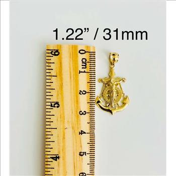 14K Yellow Gold Mariner Crucufix Pendant