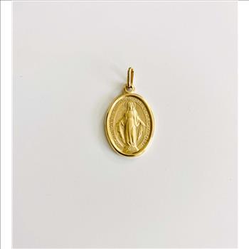 14K Yellow Gold Virgin Mary Medal