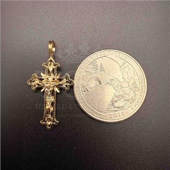 14K Yellow Gold Fancy Crucufix Pendant