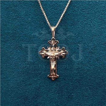 14K Yellow Gold Fancy Crucufix Pendant