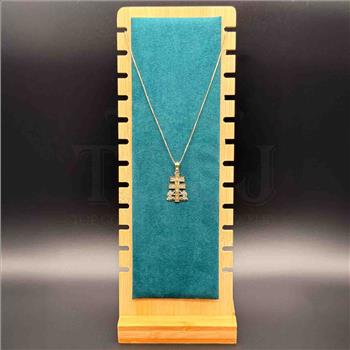 14K Yellow Gold Cross of Caravaca Pendant