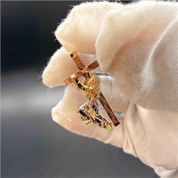 14K Tri Color Gold Religious Pendant